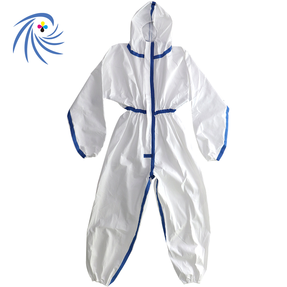 Disposable Elastic Wrist  Bootie and Hood Tyvek Coverall Suit White prorective suit